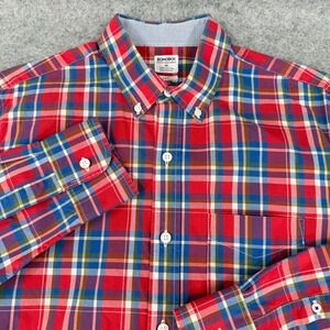 Bonobos Men's Button Down‎ Slim Fit Shirt Medium Red Blue Madras Preppy